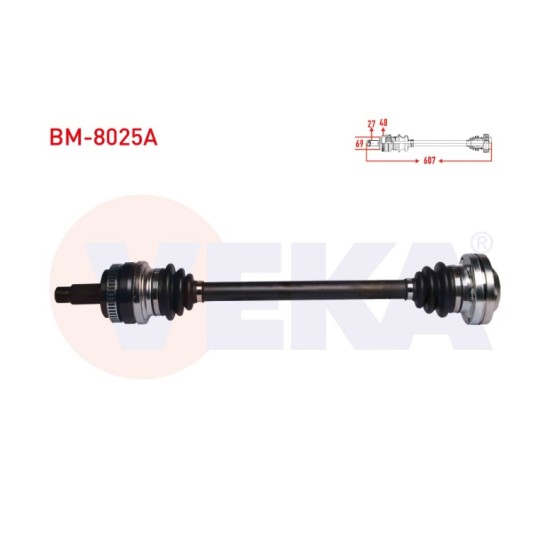VEKA Bmw Komple Aks Sol Arka 3 Serisi (E90) 320 D Absli 48 Dis Uzunluk 607 Mm 2005-2011 - Kod BM-8025A - OEM 33217547075 ürün görseli