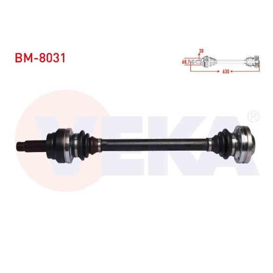 VEKA Komple Aks Sol-sag Arka Bmw X5 (F15) 2.5 D Xdrive A-t Uzunluk 630 Mm 2012 - Kod BM-8031 - OEM 33207582141 ürün görseli