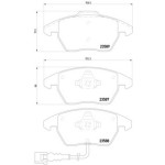 VEKA Fren Balatası - Fişli ÖN Volkswagen Golf 5 1.4 TSI 20.30mm 2003-2009 - Kod BP11030-01 - OEM 3C0698151C