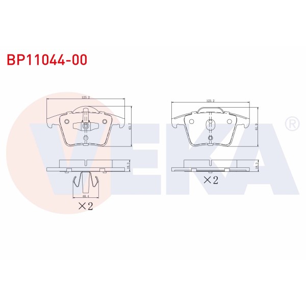 VEKA Fren Balata Arka Volvo XC90 I 2.5 T 2002-2014 - Kod BP11044-00 - OEM 30793093