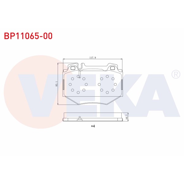 VEKA Fren Balata ON Mercedes-benz S Serisi (W220) S 500 1998-2005 - Kod BP11065-00 - OEM 0034203320