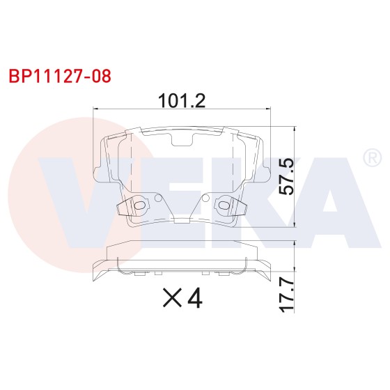 VEKA Fren Balata Arka Ikazli Chrysler 300c 2004- / Lancia Thema (LX) 3.0 2011-2014 - Kod BP11127-08 - OEM 05139191AA ürün görseli