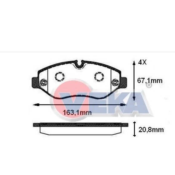 VEKA Ön Fren Balatası - Crafter 06> / Mercedes-benz Viano 08> Vito Mercedes-benz Sprinter 06> Fissiz Tek Teker SP1622 GDB1698 29192 3925 - Kod BP11245-00F - OEM 2E0698151E ürün görseli