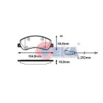 VEKA Fren Balata Fisli ON Ford Transit (V347) 2.4 TDCI (Arkadan Cekisli) 18.80mm 2006-2014 - Kod BP11250-02 - OEM 1371402