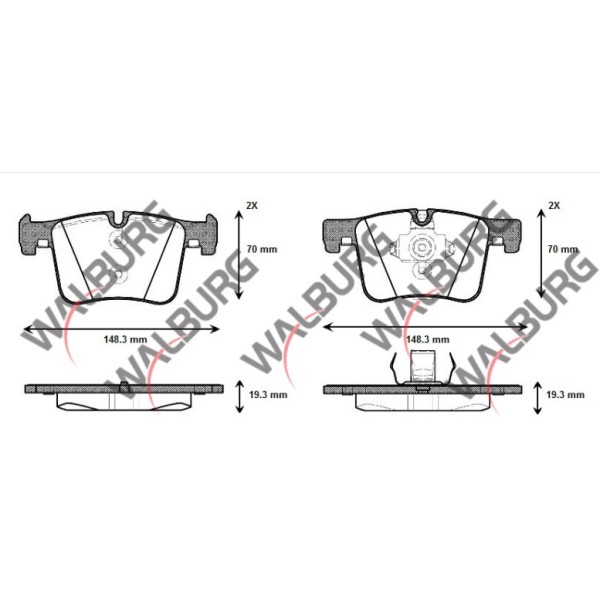 VEKA Fren Balata ON Bmw 3 Serisi (F30) Bmw 320i Xdrive 19.30mm 2011 - Kod BP11457-00 - OEM 34106799801