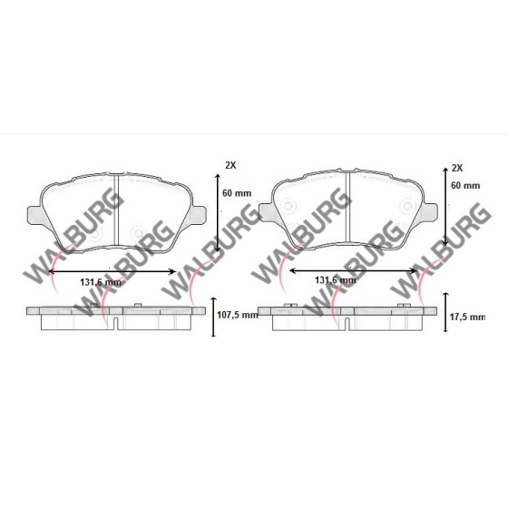 VEKA Fren Balata ON Ford Tourneo Ford Courier 1.5 TDCI 17.50mm 2014- AY11 2k021 CA - Kod BP11514-00 - OEM 1785193 ürün görseli