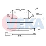 VEKA Fren Balata Fisli ON Ford Transit (Cift Teker) 2.2 TDCI 17.00mm 2014- MEBK3J 2k021 AA - Kod BP11602-02 - OEM 1829400