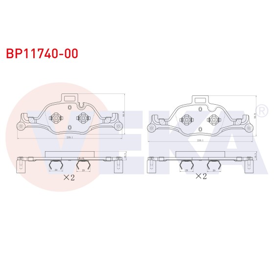 VEKA Bmw Fren Balata ON 5 Serisi (G30, F90) 530 I 2016 - Kod BP11740-00 - OEM 34116875396 ürün görseli