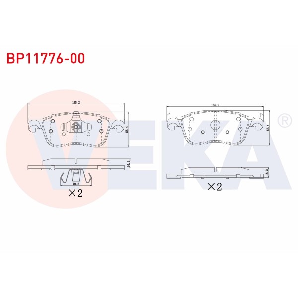 VEKA Fren Balata ON Ford Fiesta Vii 1.5 TDCI 2017- KTH1BC 2k021 AB - Kod BP11776-00 - OEM 2095160
