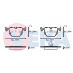 VEKA Fren Balata Arka Land Rover Rangerover Iii 3.0 TD 6 17.00mm 2002-2012 - Kod BP1381-30 - OEM 34211163833