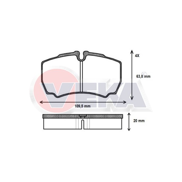 VEKA Fren Balata Arka Ford Transit (V347) 2.4 TDCI (4600 KG Ustu Araçlar) 20.00mm 2006-2014 8c1v 2m008 AB - Kod BP1849-00 - OEM 1501265
