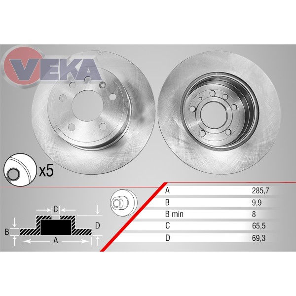Fren Diski - Aynasi Arka Opel Vectra B 96-01 - Kod BSG 65-210-020 - OEM 569210