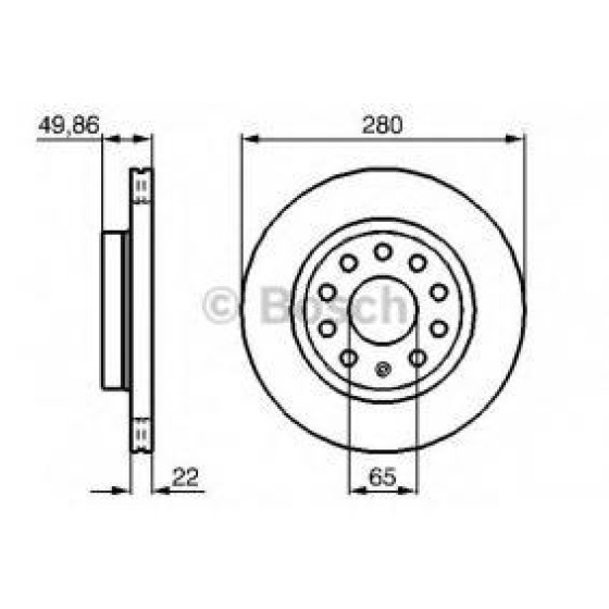 Fren Diski - Aynasi ÖN Volkswagen Caddy Volkswagen Golf 5 Volkswagen Jetta Bjb Bse 04 - Kod BSG 90-210-008 - OEM 1K0615301AC ürün görseli