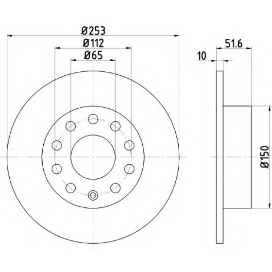 Fren Diski - Aynasi Arka Volkswagen Golf 5 / Volkswagen Jetta / Volkswagen Caddy / Volkswagen Scirocco Blf Bse Bjb 04 - Kod BSG 90-210-010 - OEM 1K0615601K ürün görseli