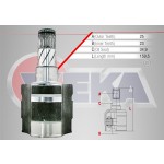 WAGEN Sol Aks Kafası - ON IC Opel Corsa D 1.3 CDTI 25x23x34.9 Uzunluk 159, 5 MM 2006-2014 - Kod CVJ-OP020 - OEM 1603407