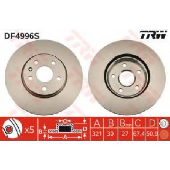 Ferodo Fren Diski - Aynasi ÖN 17 Inc Opel Insignia 321mm (2 Adet Fiyati) - Kod DDF-1722C - OEM 569083 ürün görseli