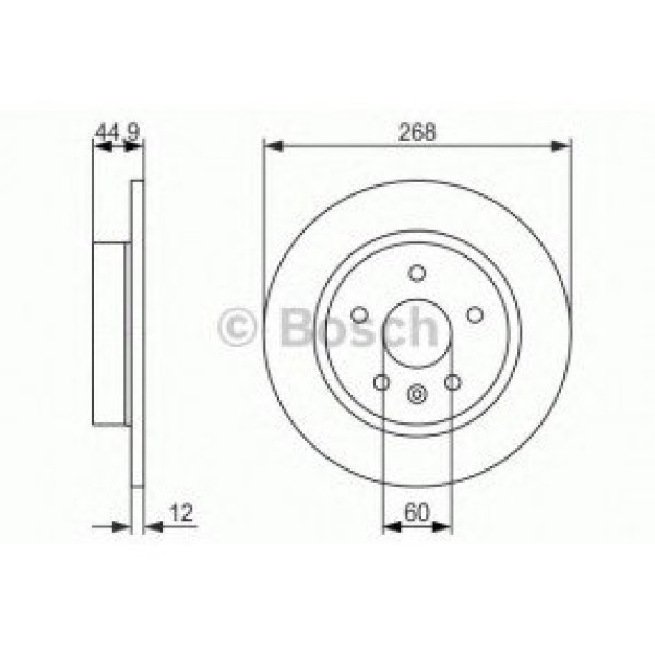 ELITCAR Arka Fren Diski - Takim 15 Inch 268mm Opel Astra J 10> Frd DDF1872 - Kod EFD6340 - OEM 569072
