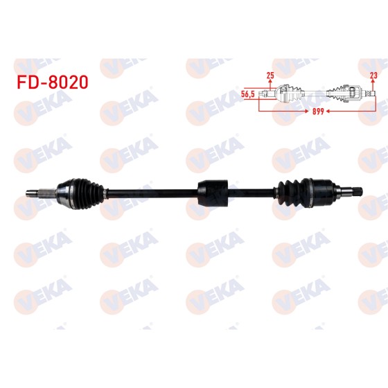 VEKA Komple Aks ON Sag Ford Escort Vii 1.6 16V Uzunluk 899mm 1995-1999 94a - Kod FD-8020 - OEM 5024568 ürün görseli