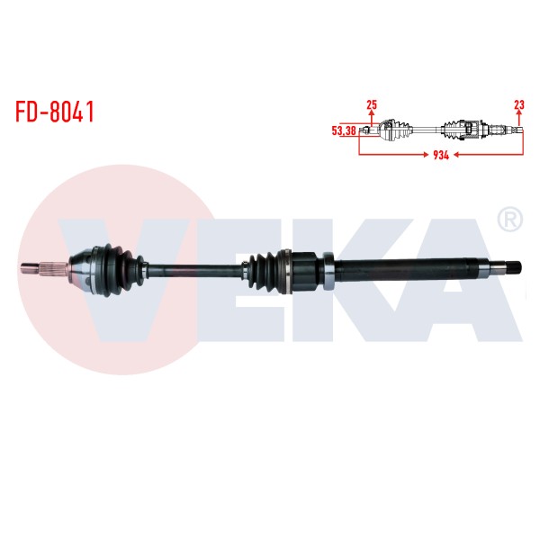VEKA Komple Aks Sag ON Ford Focus I (Daw, Dbw) 1.4i 16V Uzunluk 934mm 1998-2004 RMXS4W3 - Kod FD-8041 - OEM 1753934
