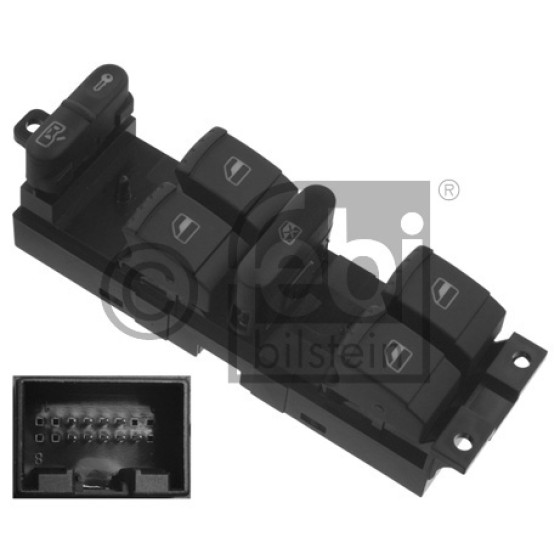 FEBI Cam Düğmesi ÖN Sol Komple Volkswagen Golf 4 - Volkswagen Bora - Kod FEB37644 - OEM 1J4959857D ürün görseli