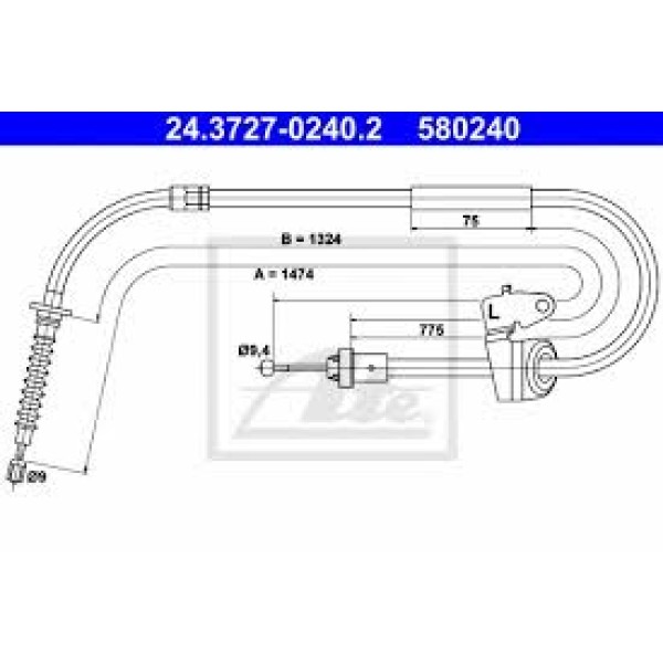 FTE EL Fren Teli Arka Sol R55 - Kod FTEFBS03034 - OEM 34406770869