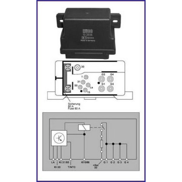 HUCO Buji - Isitma Buji Beyni 638 601 - Kod HUC132035 - OEM A0085450032