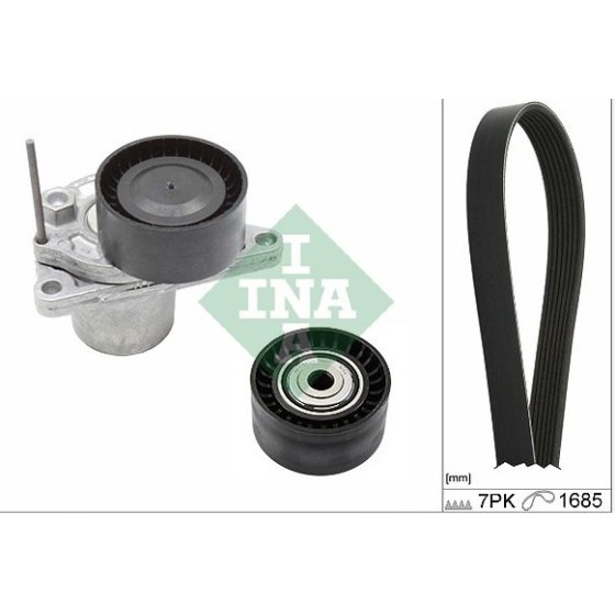 INA V Kayiş Gergi Seti 7pk 1685 Kayis+rulman+gergi Kütügü Vito 447 / Megan Iii-iv / Trafic Iii / Vito 447 622 626 - A622 - Kod INA529024610 - OEM A6992000300-A622993019611720-00Q3N-A6229930296 ürün görseli