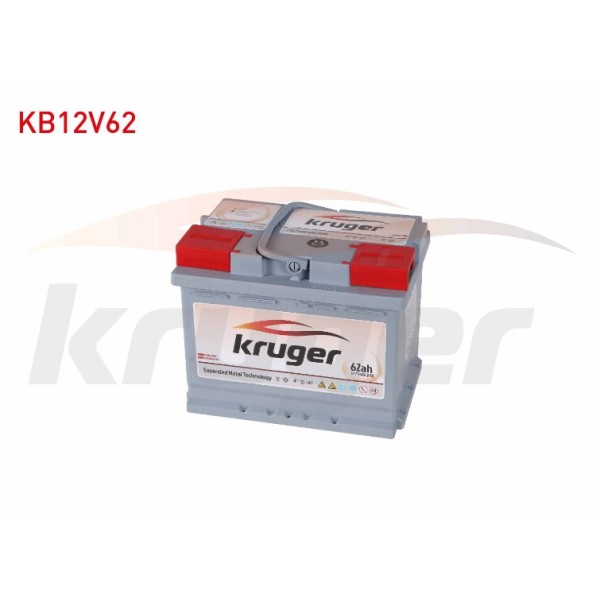 KRUGER Akü 12V 62 Amper 60 Amper Akü Akümülatör - OEM KB12V62
