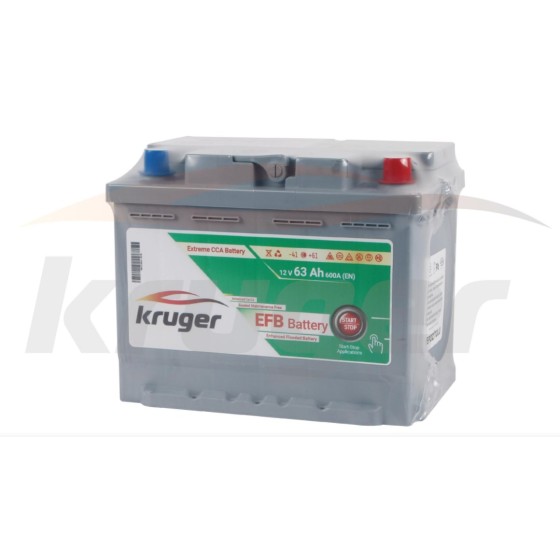 KRUGER Aku Efb Start / Stop L2 12V 63 Amper - OEM KB12V63-EFB ürün görseli