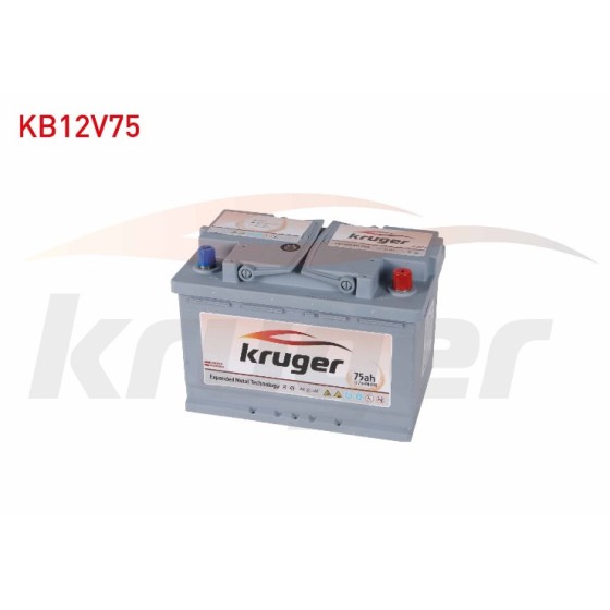 KRUGER Aku 12V 75 Amper - Kod KB12V75 - OEM 278X175X190 ürün görseli
