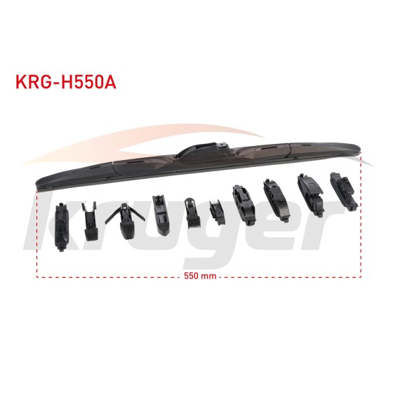 KRUGER Silecek - Supurgesi Hybrid Universal 11 Aparatli 550mm - OEM KRG-H550A ürün görseli