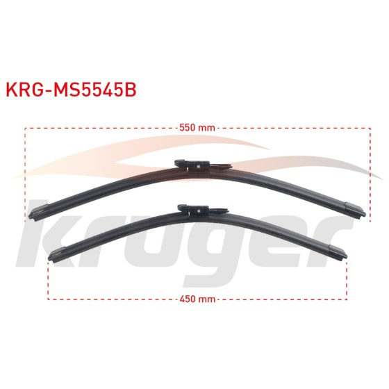 KRUGER Silecek - Bmw Arac Bazli Silecek Seti 1 Serisi (F20-f21) / 2 Serisi Cabrio (F23) / Fiat Stilo (192) / Mercedes-benz Glk Serisi (X204) - Kod KRG-MS5545B - OEM 61612219147 ürün görseli
