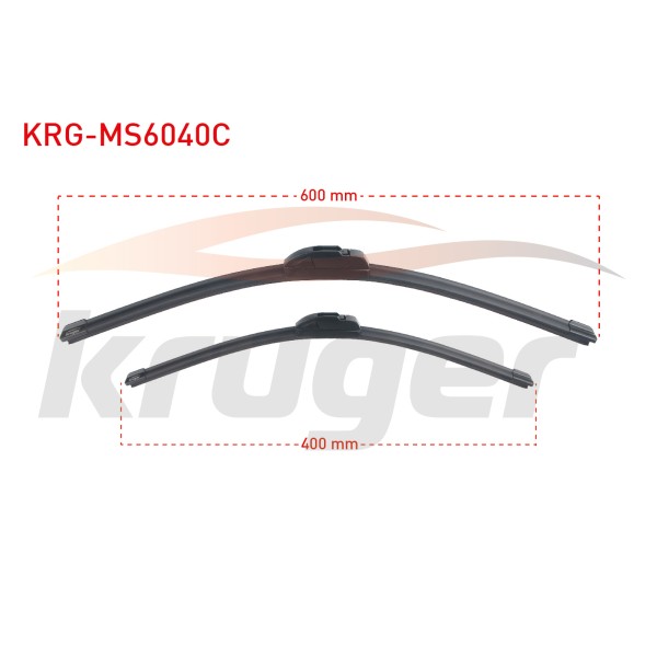KRUGER Silecek - Arac Bazli Silecek Seti Renault Fluence (L38) / Renault Latitude / Hyundai I20 (PB) / Kia Cerato (FE) / Mazda 2 (DY) / Mitsubishi Lancer / Nissan Navara (D23M) / Ssangyong - Kod KRG-MS6040C - OEM 288905214R