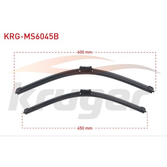 KRUGER Silecek - Arac Bazli Silecek Seti Hyundai I30 (FD) / Volkswagen Caddy (SA) 2015- / Skoda Superb (3t4) / Peugeot 308 II (T9) / Kia Cee?d (ED / FF2) - Kod KRG-MS6045B - OEM 2K1955425B ürün görseli