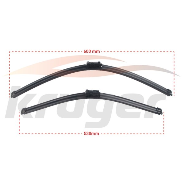 KRUGER Silecek - Arac Bazli Silecek Seti Land Rover Range Rover Evoque (LV, L538) / Volkswagen Tiguan - Kod KRG-MS6053A - OEM LR078306