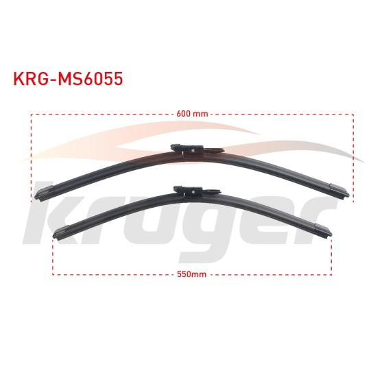 KRUGER Silecek - Arac Bazli Silecek Seti Volvo S60 I / Volvo S80 I / V70 II / XC70 I / XC90 I / XC90 II - Kod KRG-MS6055 - OEM 30655210 ürün görseli