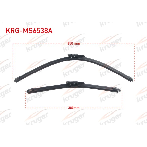 KRUGER Silecek - Arac Bazli Silecek Seti Fiat Linea / Fiat Punto (199) / Fiat 500l (199, Cfa) / Opel Corsa (D / E) / Ford Fiesta Vii -8 / Alfa Romeo Romeo Alfa Romeo Mito -955 - Kod KRG-MS6538A - OEM 1340685080