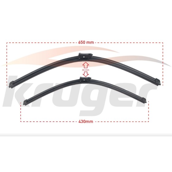 KRUGER Silecek - Arac Bazli Silecek Seti Volkswagen Golf Vii (5g1, BQ1) / Volkswagen Passat (3g2) / Volkswagen Polo (AW1) / Skoda Superb (3v3) / Skoda Karoq - Kod KRG-MS6545A - OEM 8V1955426 ürün görseli