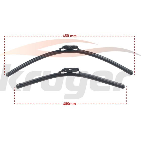 KRUGER Silecek - Bmw Arac Bazli Silecek Seti Serisi 5 (G30) / Serisi 7 (G11- G12) / Citroen C5 (X3) / Ford Focus C-max / Jaguar F-pace / Nissan NV300 / R - Kod KRG-MS6548B - OEM 61612358552 ürün görseli