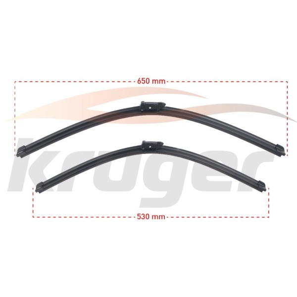 KRUGER Silecek - Arac Bazli Silecek Seti Volkswagen Tiguan (AD1- BT1) / Audi A6 (4g2-c7) / Audi A7 Sportback (4ga) / RS7 Sportback (4ga) / S6 (4g2-c7) / S7 Sportback 8f19 - Kod KRG-MS6553 - OEM 4G1998002A
