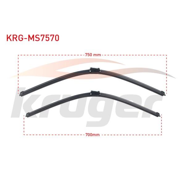 KRUGER Silecek - Arac Bazli Silecek Seti Ford Tourneo Ford Custom V362 / Transit Ford Custom / Renault Espace V (JR) - Kod KRG-MS7570 - OEM 1788433