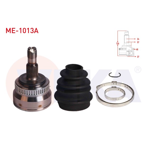 VEKA Aks Kafası - Sol-sag Dis Mercedes-benz A Serisi (W168) A 190 M-t Absli 48 Dis Uzunluk 126 Mm 1997-2004 - Kod ME-1013A - OEM A1683603472