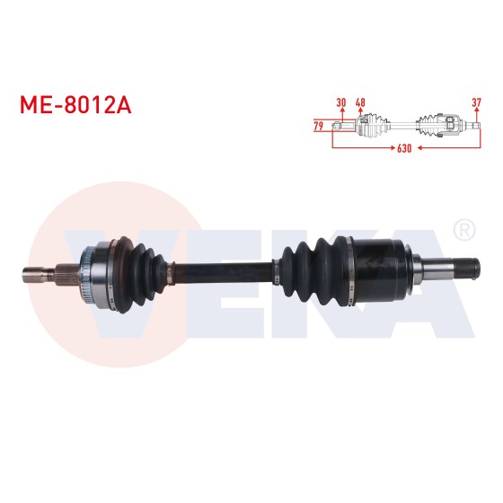 VEKA Komple Aks Sol ON Mercedes-benz M Serisi (W163) ML 270 CDI Absli 48 Dis Uzunluk 630 Mm 1998-2005 - Kod ME-8012A - OEM A1633300101 ürün görseli