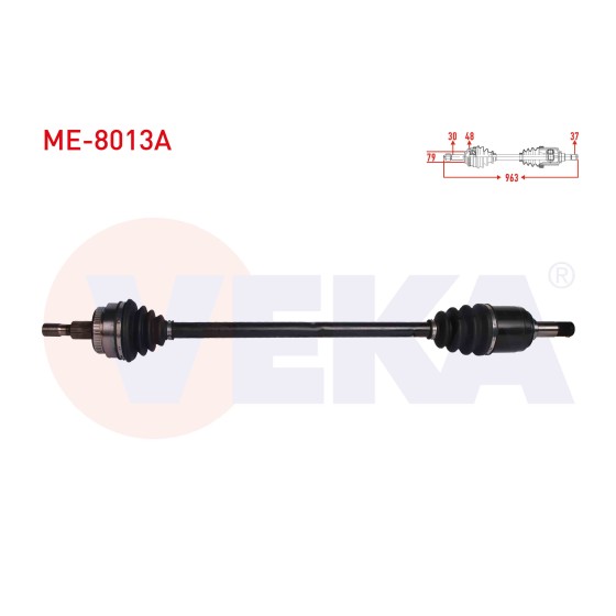 VEKA Komple Aks Sag ON Mercedes-benz M Serisi (W163) ML 270 CDI Absli 48 Dis Uzunluk 963 Mm 1998-2005 - Kod ME-8013A - OEM A1633300201 ürün görseli