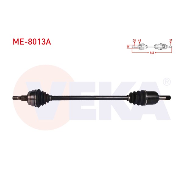 VEKA Komple Aks Sag ON Mercedes-benz M Serisi (W163) ML 270 CDI Absli 48 Dis Uzunluk 963 Mm 1998-2005 - Kod ME-8013A - OEM A1633300201