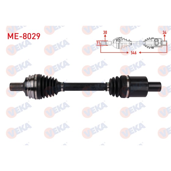 VEKA Komple Aks Sol ON Uzunluk 546mm Mercedes-benz S Serisi (W221) S320 S350 4-matic 2005-2013 / E Serisi (W212) E 63 Amg 4-matic 2013-2016 / Cls (C218) Amg 4-m - Kod ME-8029 - OEM A2183301300 ürün görseli