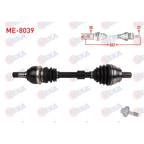 VEKA Komple Aks Sol ON Uzunluk 603mm Mercedes-benz Cla (C118) Mercedes-benz Cla 180 - Mercedes-benz Cla 200 2019 - Kod ME-8039 - OEM 1773302801 ürün görseli