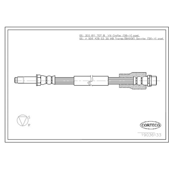 MEYLE Arka Fren Hortumu - 515 470 MM Mercedes-benz Sprinter-crafter 2007 - Kod MEY0145250011 - OEM A9064280335 ürün görseli