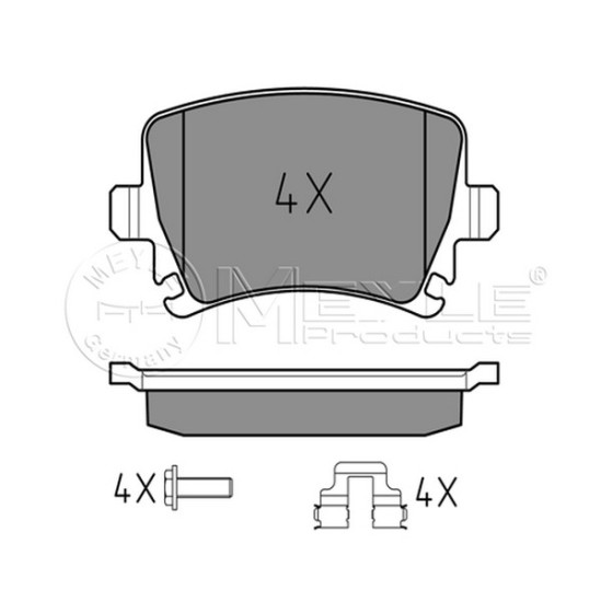 MEYLE Fren Balatası - Arka-fişsiz Bjb Volkswagen Caddy 3 1.9TDİ - Kod MEY0252391417 - OEM 1K0698451G ürün görseli