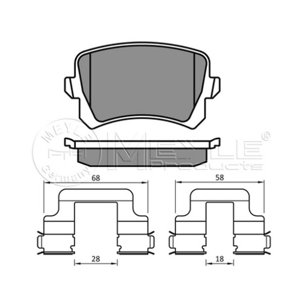 MEYLE Fren Balatası - Arka-fişsiz Blf-blr-bkp-caxa-cava-cba Volkswagen Passat 6-volkswagen Tiguan 1.4tsi-1.6fsi-2.0fsi-2.0t - Kod MEY0252448317 - OEM 3C0698451E